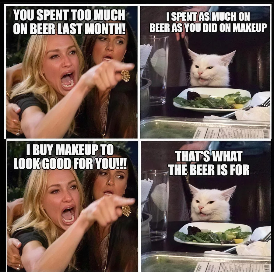 A four-panel version of the meme where the cat wins the argument.